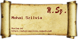 Mohai Szilvia névjegykártya